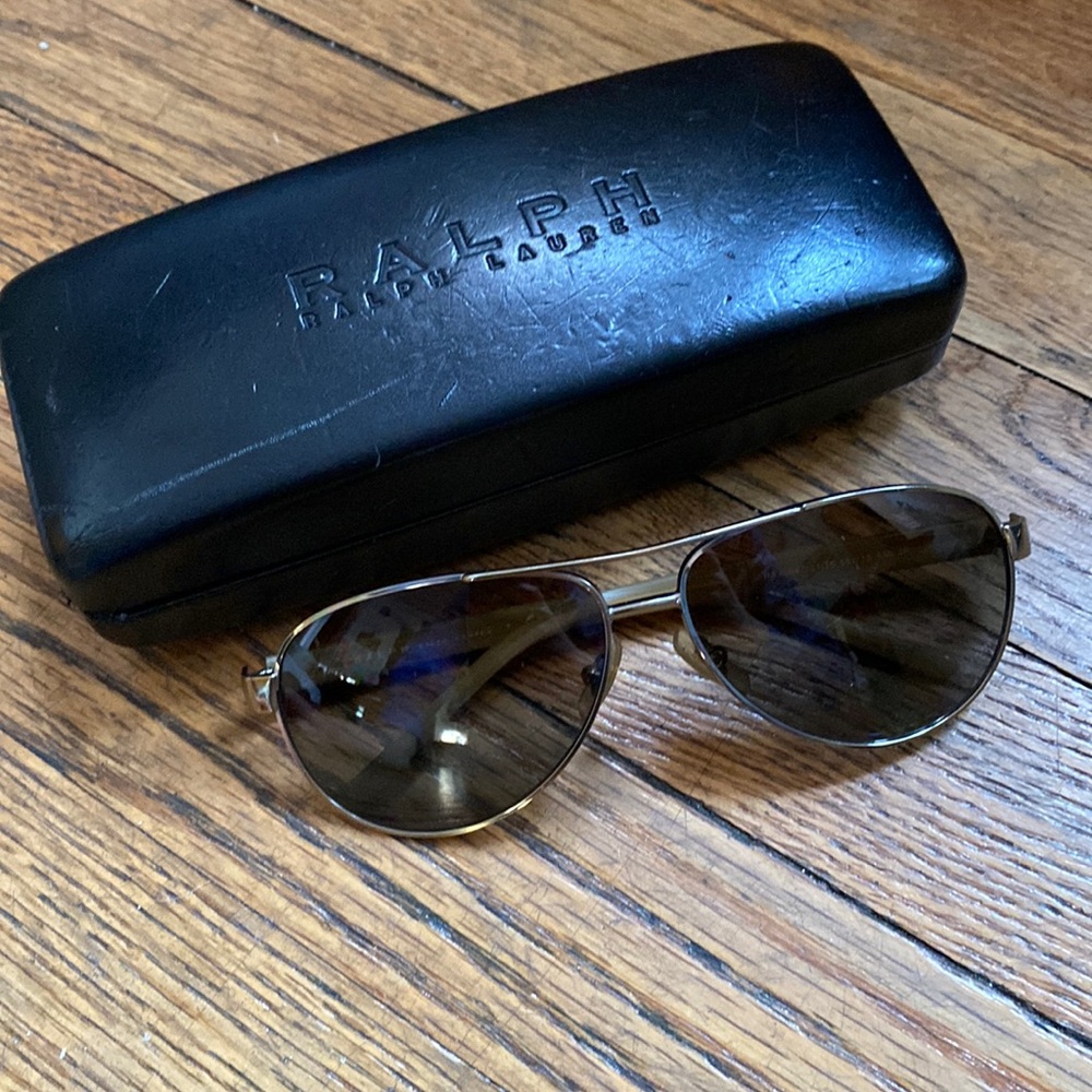 Ralph Lauren RA4004 classic aviator sunglasses in gold